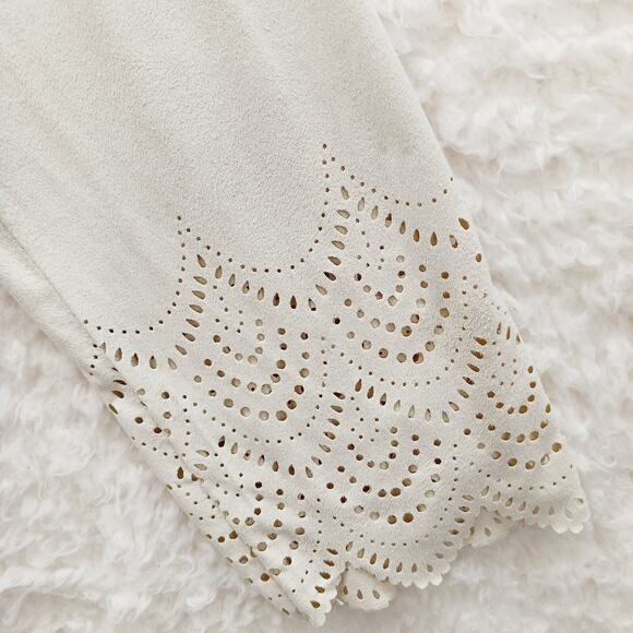 Kimono Krazy Kat Open Cardigan Beige Lace Boho Romantic Fairy Sueded Y2K Size L - Picture 4 of 14